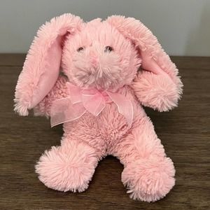 Animal Adventure Pink Bunny Rabbit with Pink Sheer Bow Plush‎